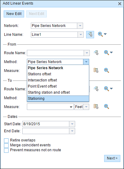 Choosing the Stationing method